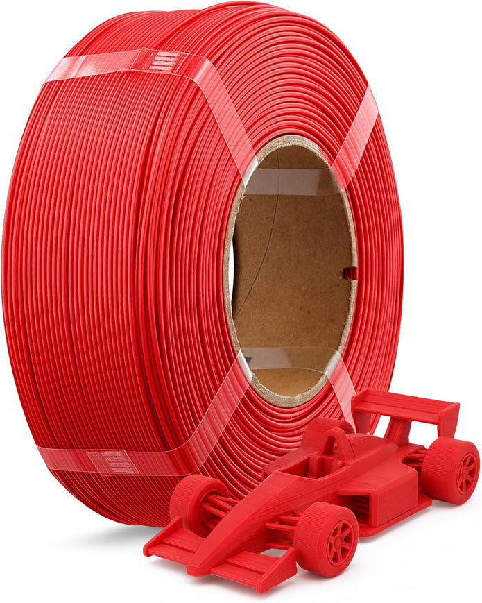 Case of 10 KG OVERTURE PLA Filament Refill 1.75mm, Rapid PLA Spoolless 3D Printing Filament, 1kg (2.2lb) Box of 10 - Fresh Red