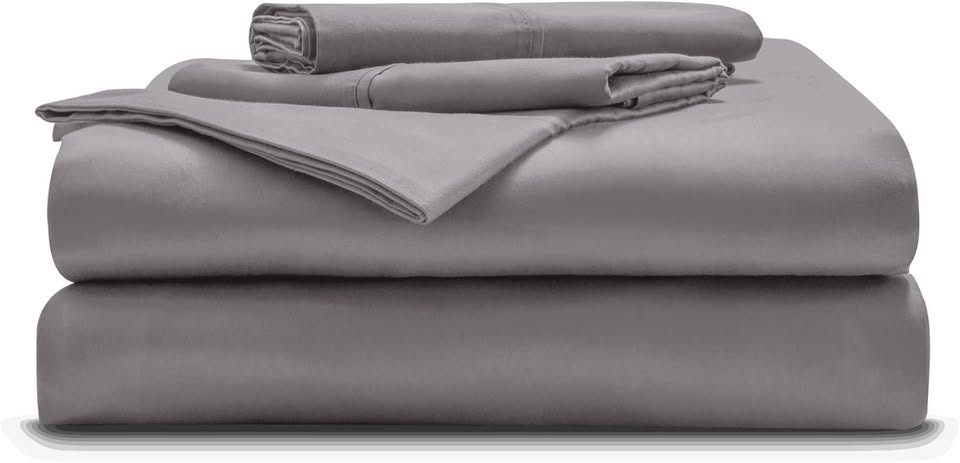 Miracle Luxe Soft Cotton Bed Sheet Set, 4-Piece Silver-Infused Cooling Fabric - Queen Size, Stone