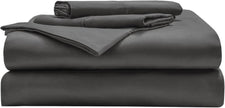 Miracle Made Cotton Bed Sheets - Stone, King - 4 Piece Silver 300-Thread-Count Cool Sheet Set