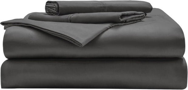 Miracle Made Cotton Bed Sheets - Stone, King - 4 Piece Silver 300-Thread-Count Cool Sheet Set