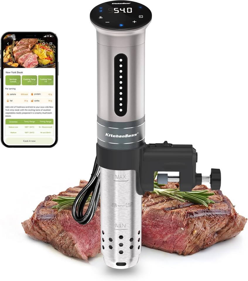 KitchenBoss WiFi Sous Vide Cooker G310 1100 Watts Thermal Immersion Cooking Machine (Silver)