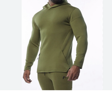 New Alphalete Men’s ELMTS Fitted Hoodie - Olive, Size M (265407)