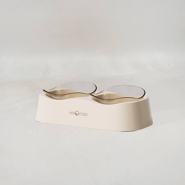 VOOCOO Wave Elevated Pet Food and Water Bowl Duo