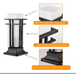 Outdoor Post Lights Fixtures Black Exterior Lamp Post Lantern, Waterproof, Aluminum, Matte