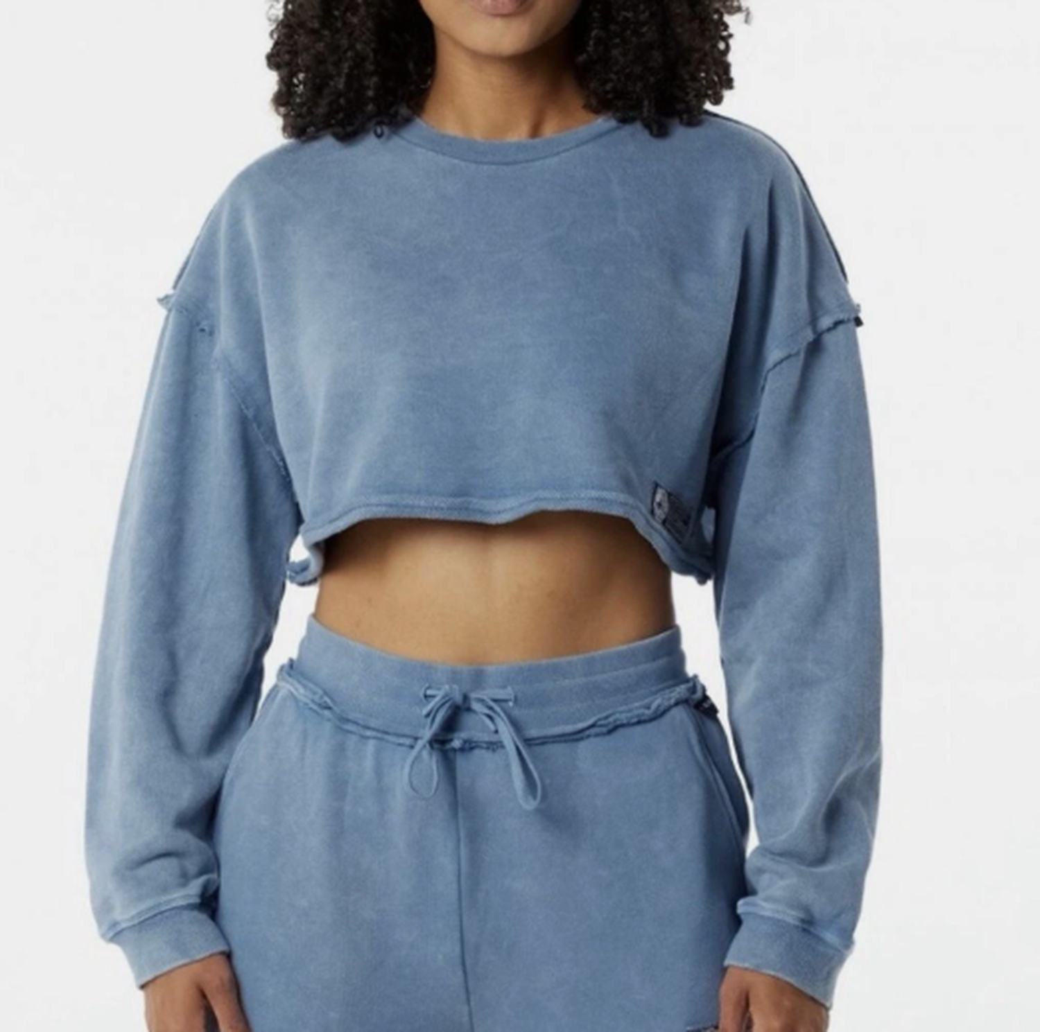 NEW Alphalete Women's Terry Oversize Crop Pullover- Blue size S G30a/20