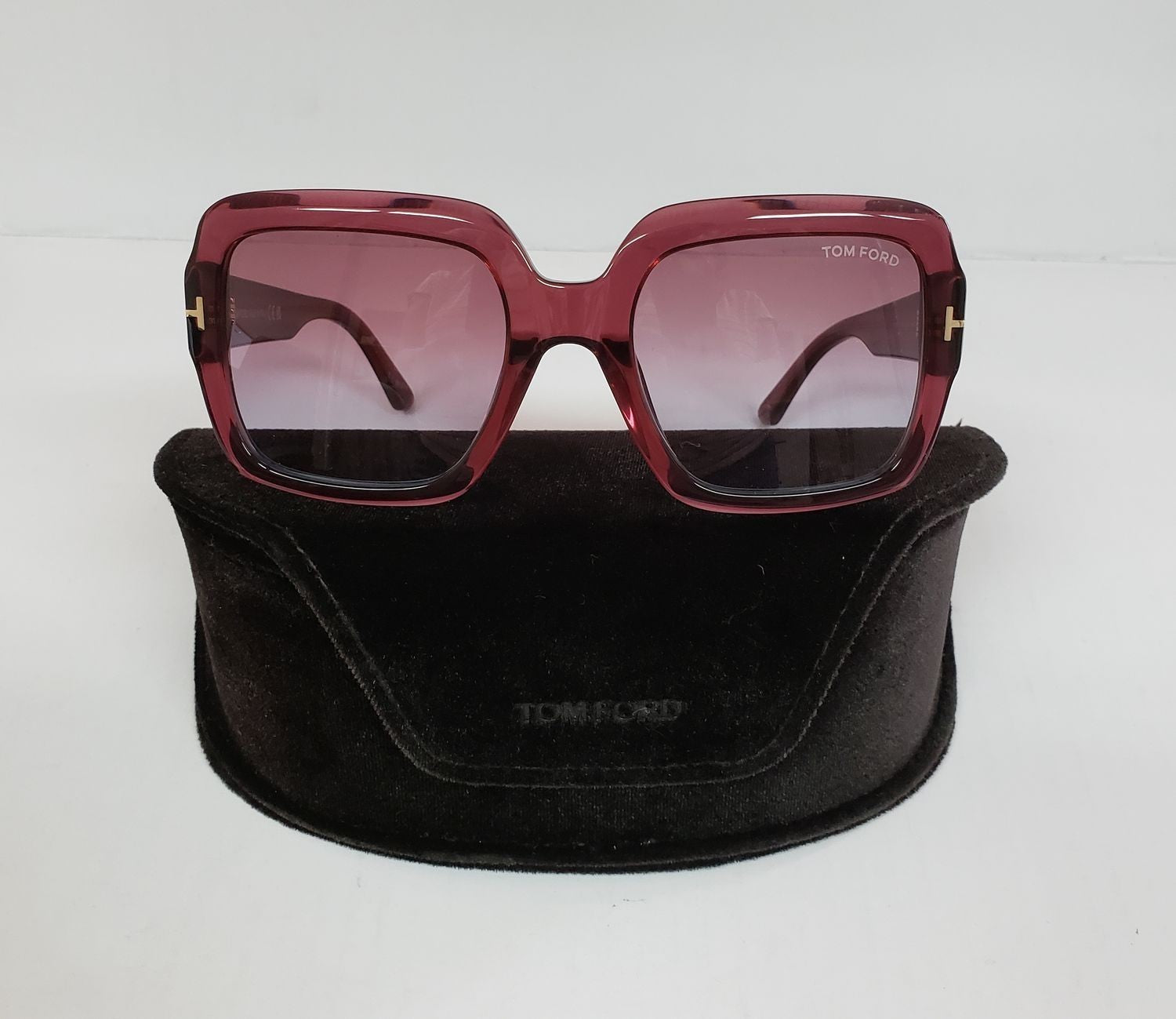 NEW TOM FORD TF 1082 66Y TRANSPARENT BORDEAUX AUTHENTIC SUNGLASSES DD6A/22