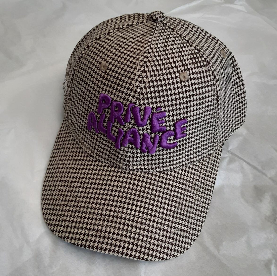 NEW Prive Alliance BUBBLE CAP Houndstooth Brown Adjustable Unisex RA6/220