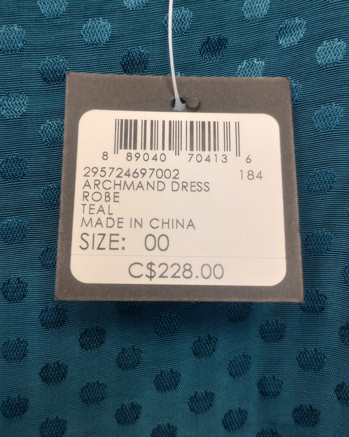 BNWT Club Monaco Blue Teal Square Neck Archmand Mini Dot Shift Dress Women/N5/123