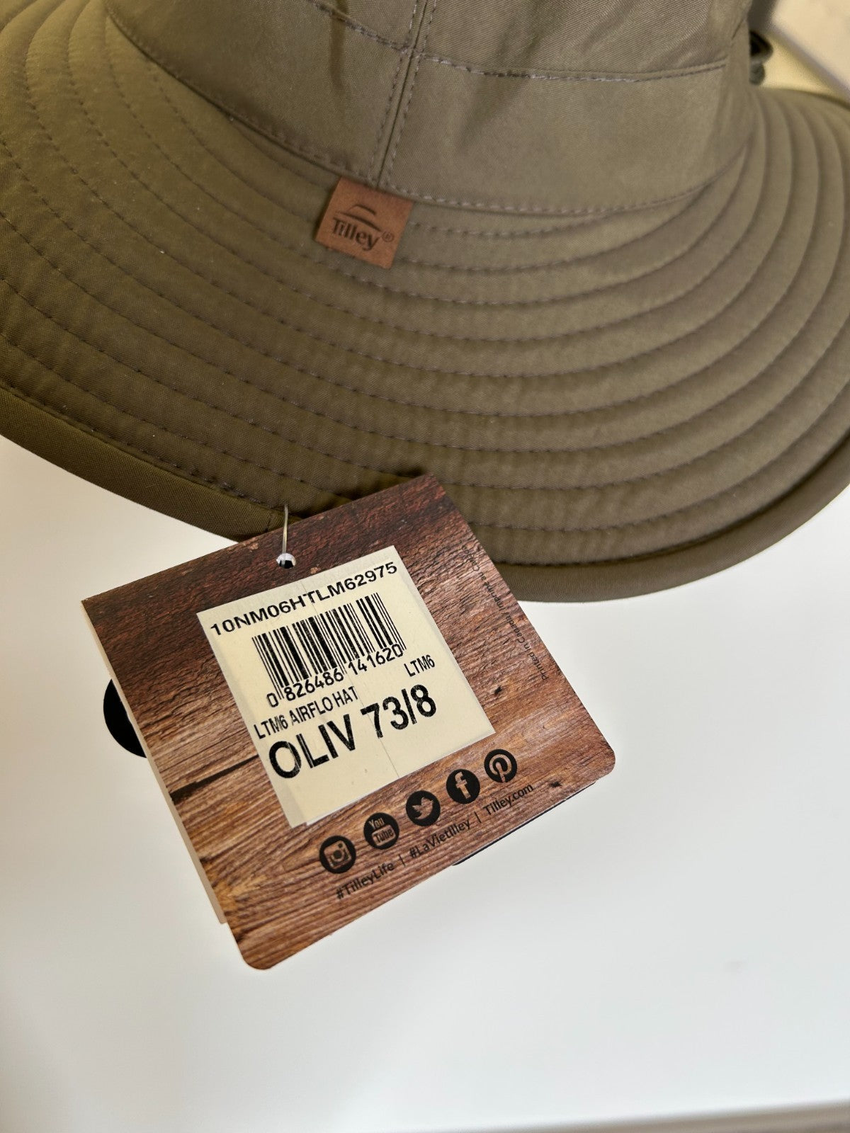 New Origial Tilley Airflo LTM6 OLIVE Boarder Hat UPF 50+ Vented  Size LG 7 3/83