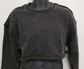 NEW Alphalete Women's Terry Oversize Crop Pullover Onyx (260778) Size M DA8a/21