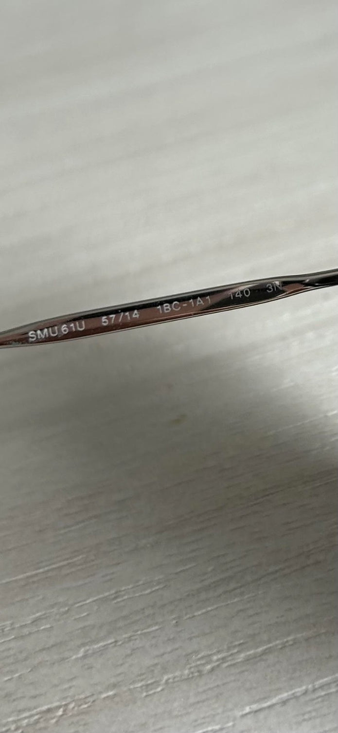Authentic Miu Miu SMU 61U 1BC-1A1 Silver / Grey Pilot Metal 57-14-140 mm Italy2