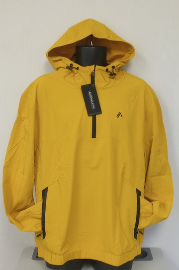 NEW ALPHALETE MEN'S  TECH WINDBREAKER -EXOTIC YELLOW - SIZE - L/RG27/120