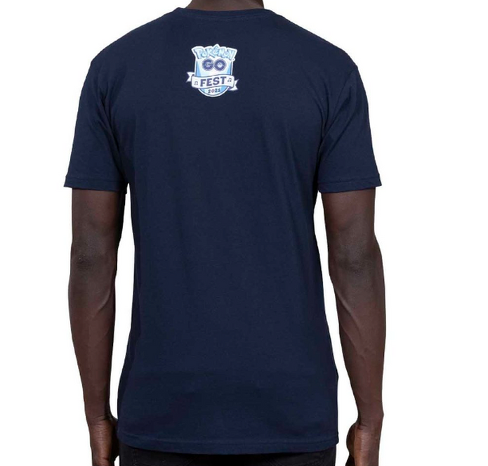 NEW Pokemon GO Fest 2021 Navy Relaxed Fit Crew Neck T-Shirt Adult size XL DA8a/21