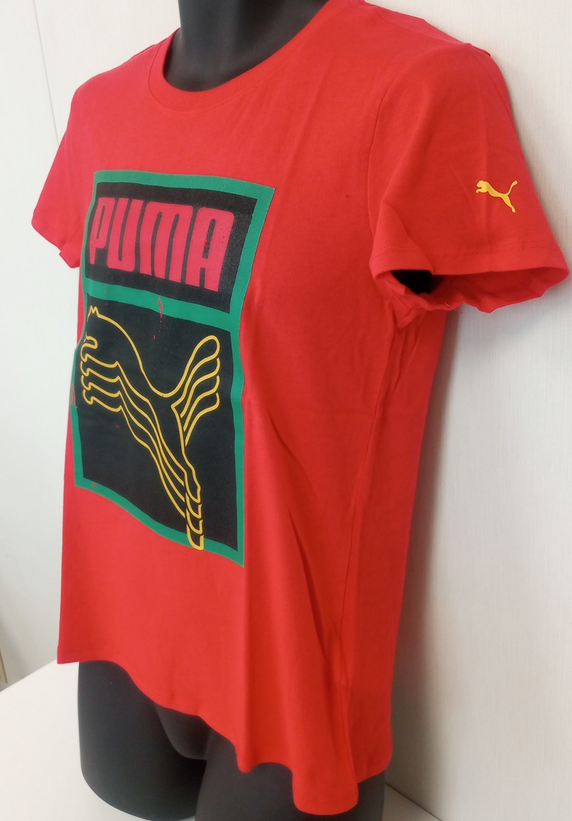 NEW Puma womens Box BHM Tee   RED cotton SIZE - XS /CH9/121