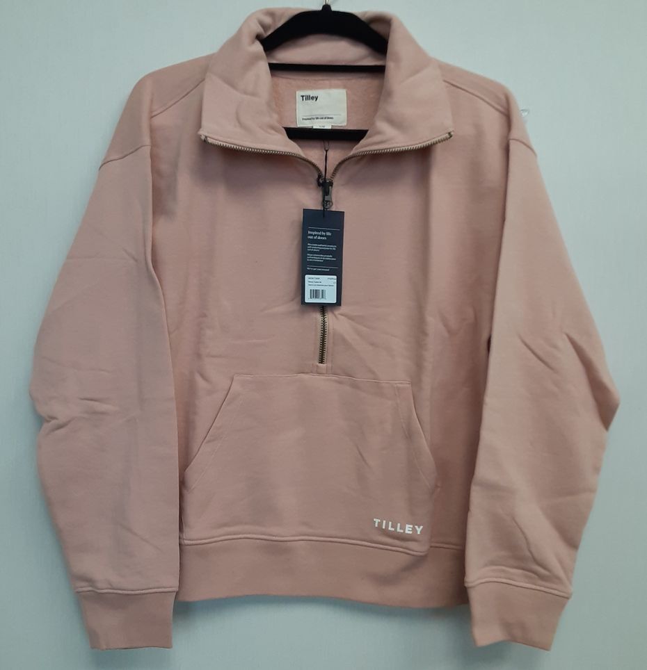 NEW Tilley Women casual half zipper soft pullower Size L organic cotton RG17/220