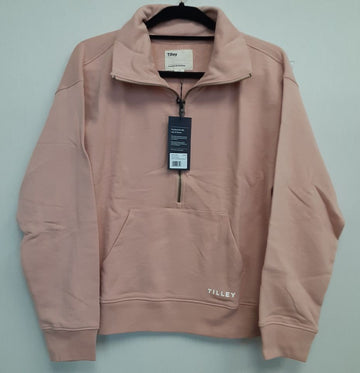 NEW Tilley Women casual half zipper soft pullower Size L organic cotton RG17/220