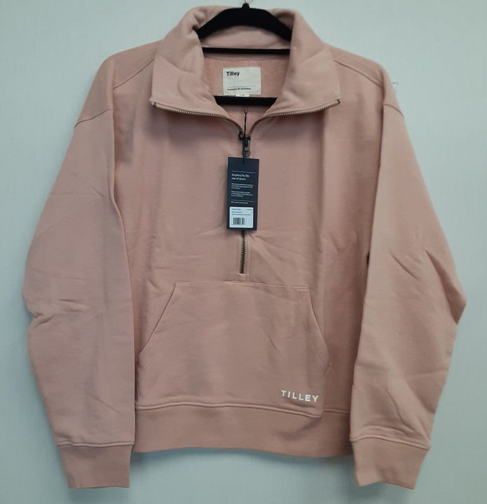 NEW Tilley Women casual half zipper soft pullower Size L organic cotton RG17/220