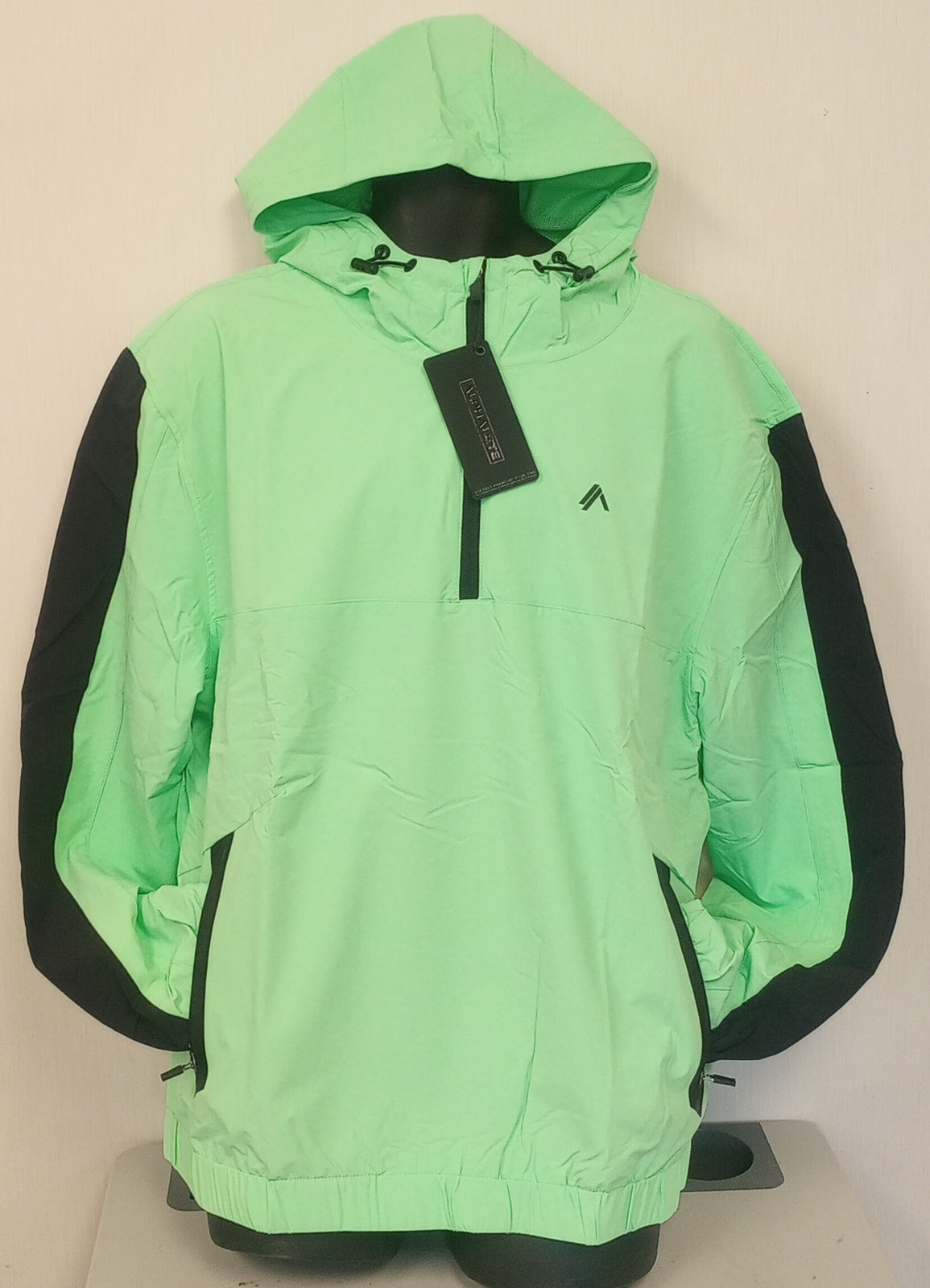 NEW ALPHALETE MEN'S  TECH WINDBREAKER - ATORI GREEN - SIZE - L/RG27/120