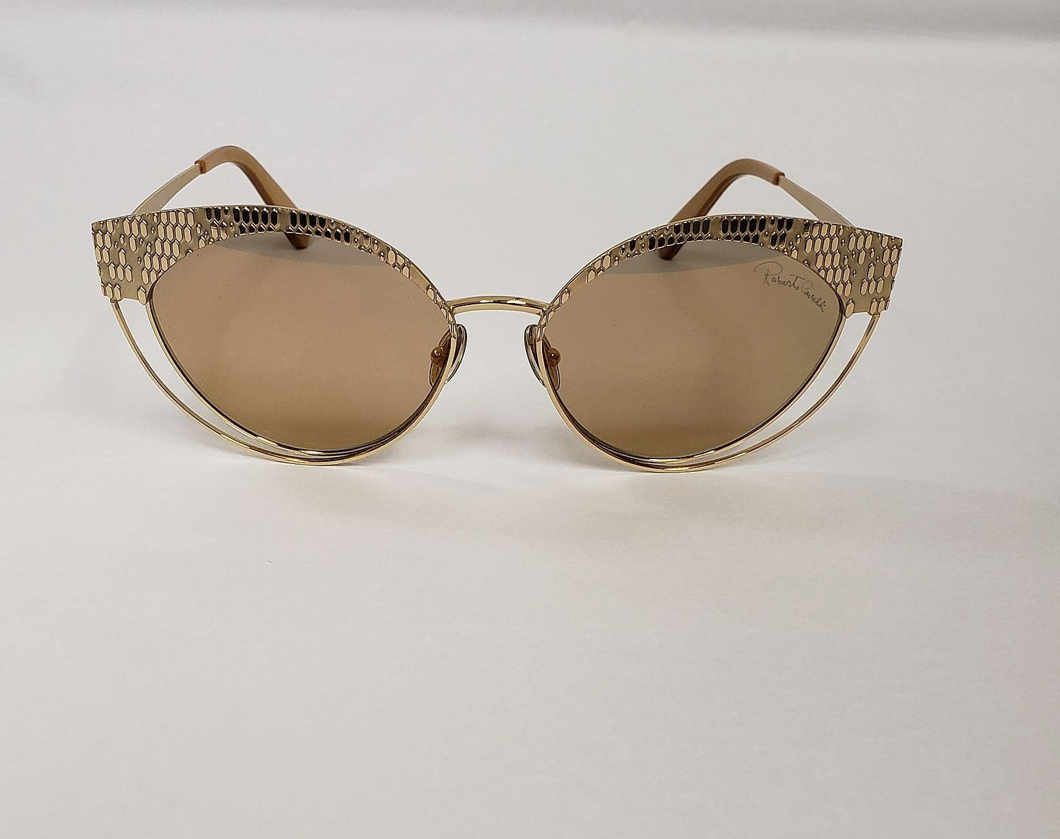 New Roberto Cavalli RC1125 30G Gold Over Size Cat Eye Sunglasses G12A/22