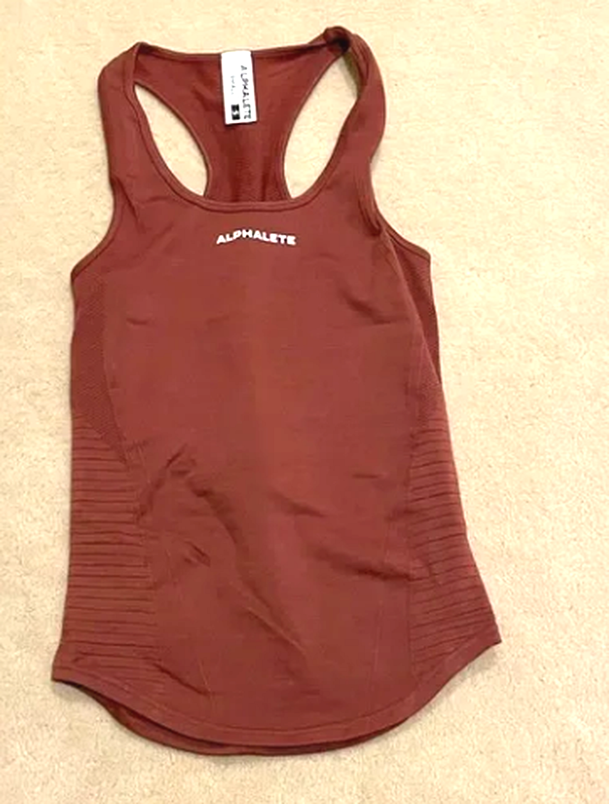 NEW Alphalete Women's Ozone Racer Tank Gingerbread Size XL G10a/22