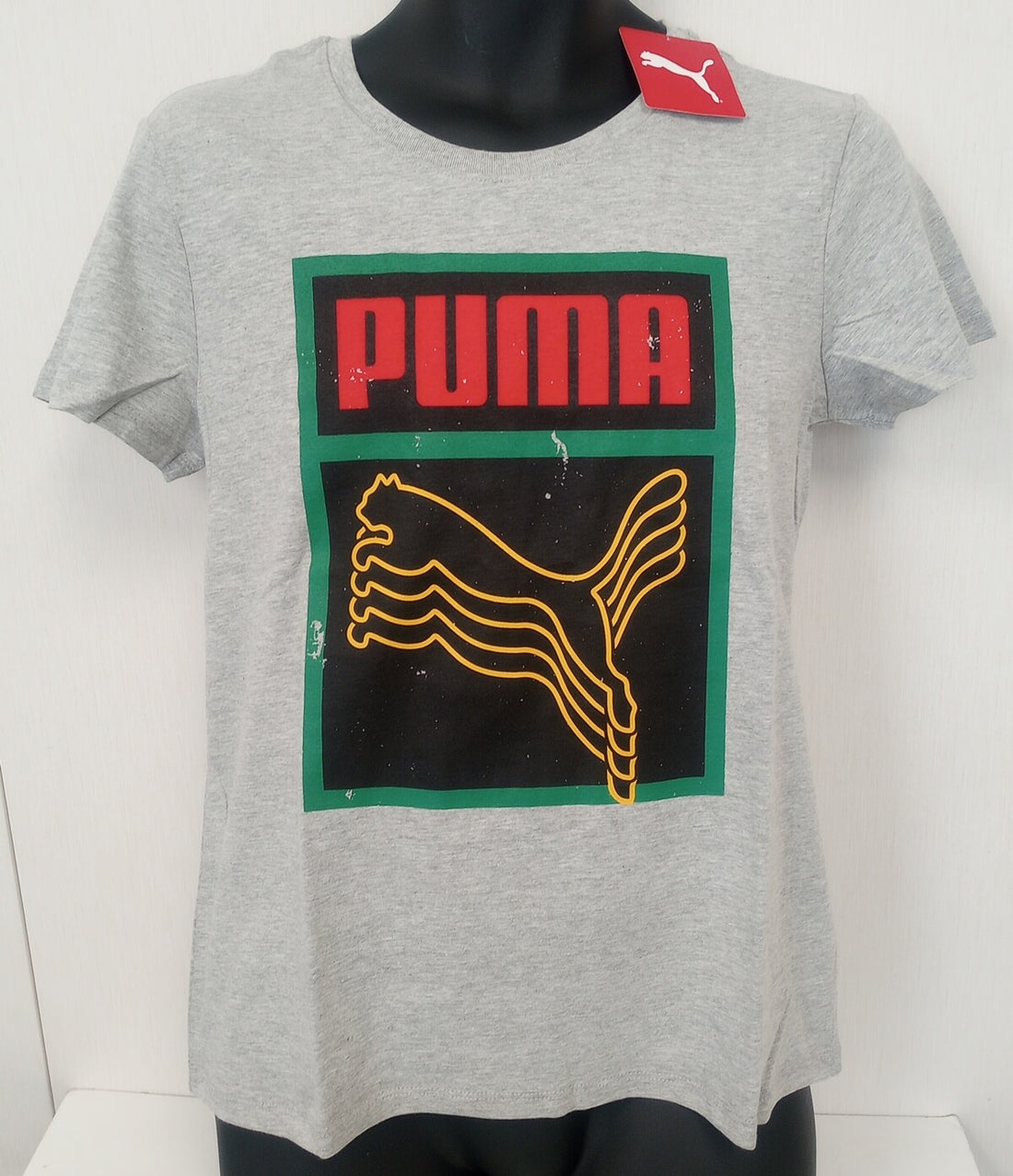 NEW Puma womens Box BHM Tee LIGHT GRAY cotton SIZE - L /CH22/120