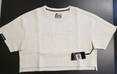NEW Alphalete Woman’s ELMTS Short SLEEVE Crop Cream (269481) Size L DA10a/22