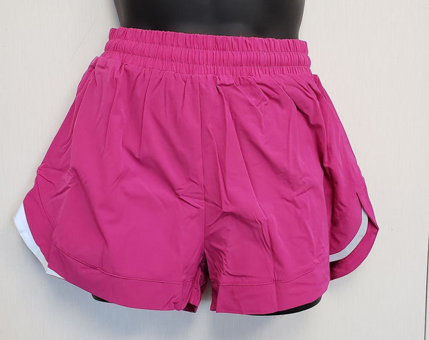 NEW Alphalete Womens Infinity Stride Short W/Liner (285856) Size L Pink G9a/21
