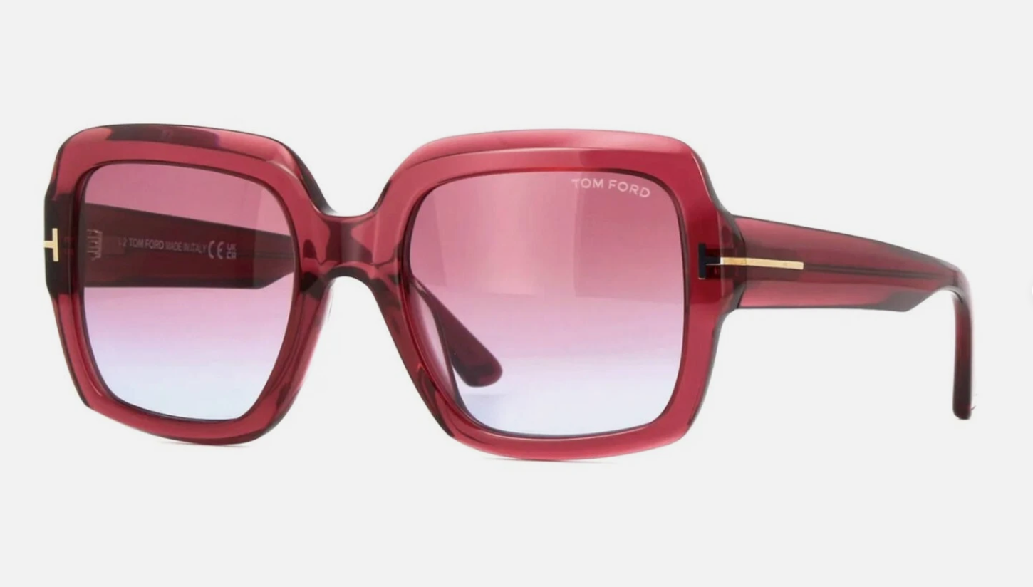 NEW TOM FORD TF 1082 66Y TRANSPARENT BORDEAUX AUTHENTIC SUNGLASSES DD6A/20