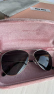 Authentic Miu Miu SMU 61U 1BC-1A1 Silver / Grey Pilot Metal 57-14-140 mm Italy4