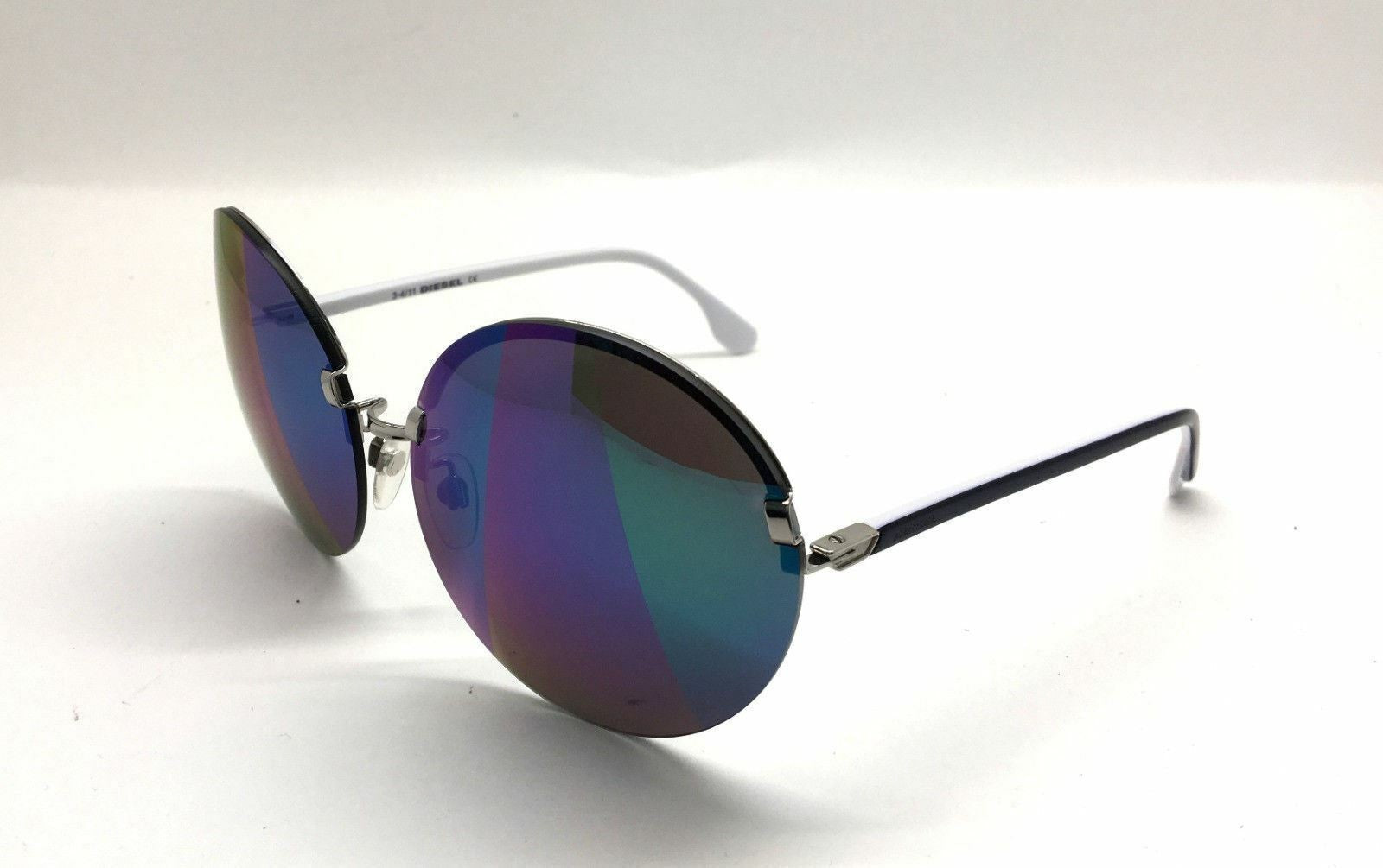 Diesel DL0001 16x Women Sunglasses Round Oversized Multicolor Mirrored BB86