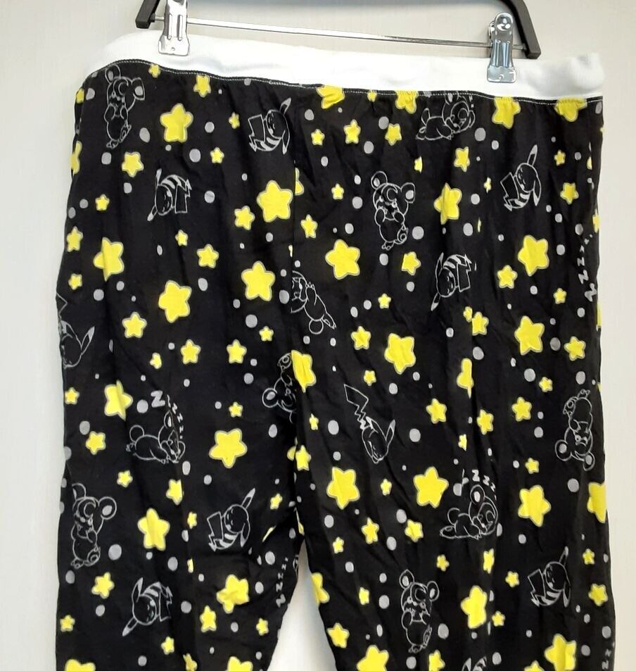 Pokemon Pikachu & Teddiursa Black & Yellow Lounge Pants 2XL Women RA3/222