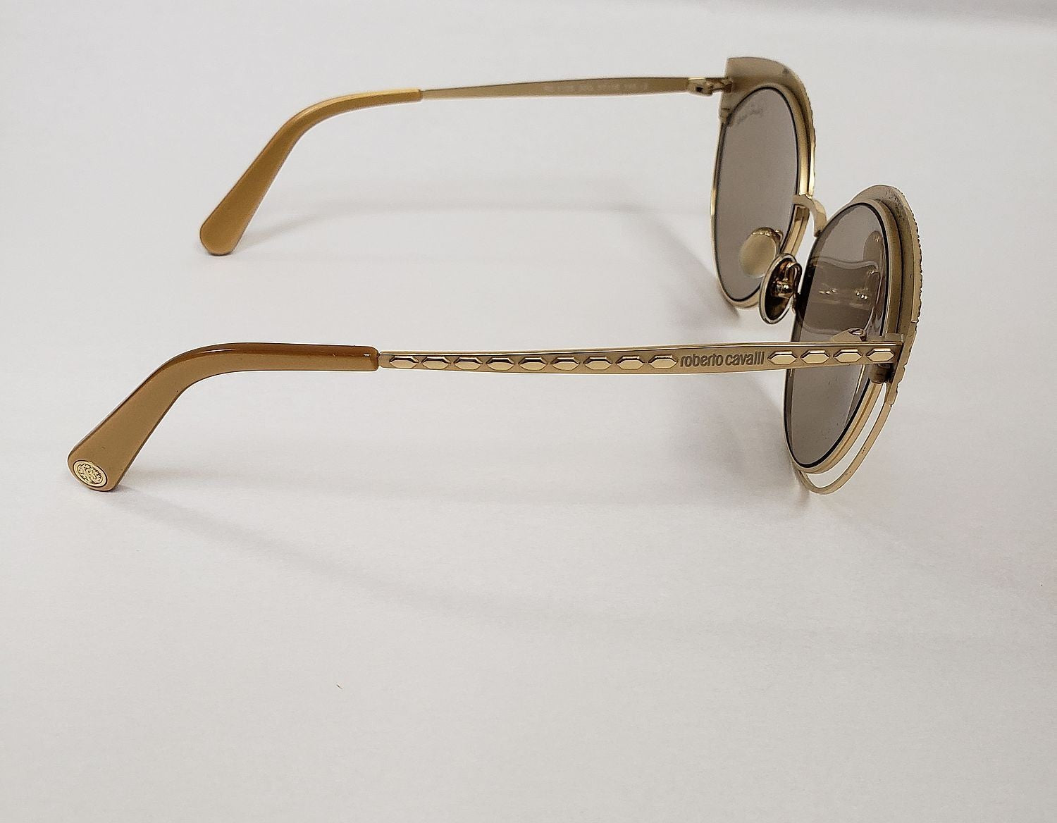 New Roberto Cavalli RC1125 30G Gold Over Size Cat Eye Sunglasses G12A/23