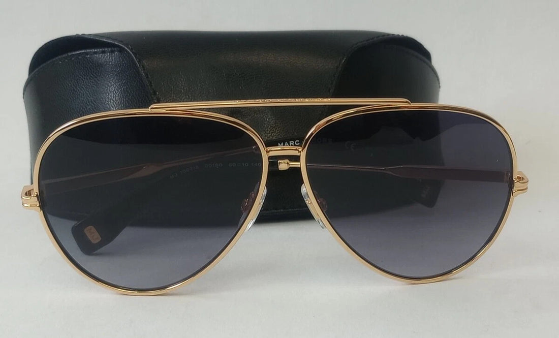 NEW MARC JACOBS Woman Yellow Gold-Tone Aviator Sunglasses MJ1007S 000190/CH90