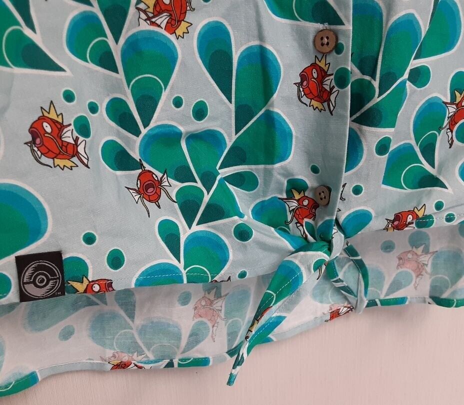 New Pokemon Center Tropical Magikarp Light Blue Sleeveless XS women Shirt RG1/223
