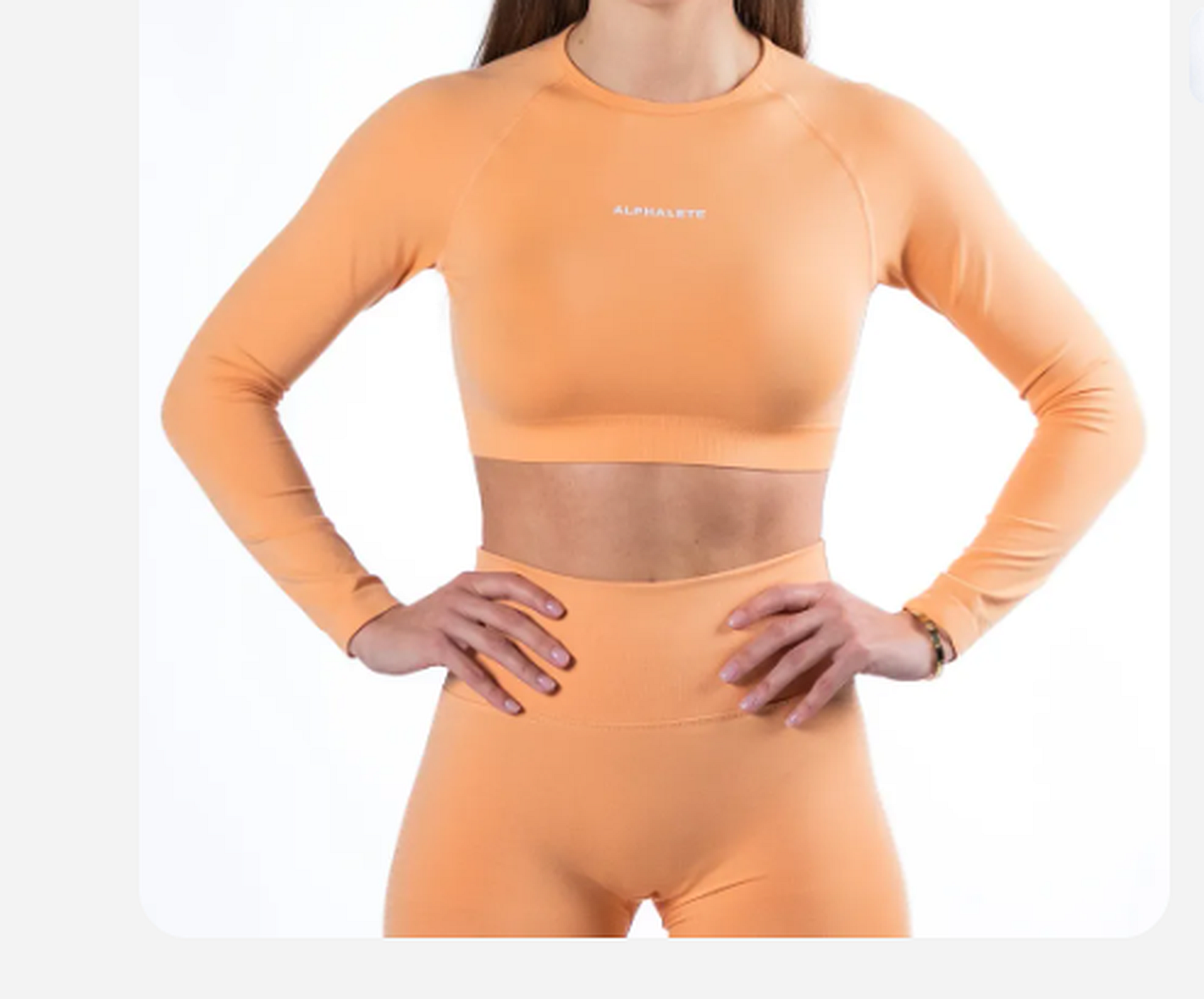 NEW Alphalete Women's Amplify LS Crop - Cheeky Coral (289208) Size M G10A/20