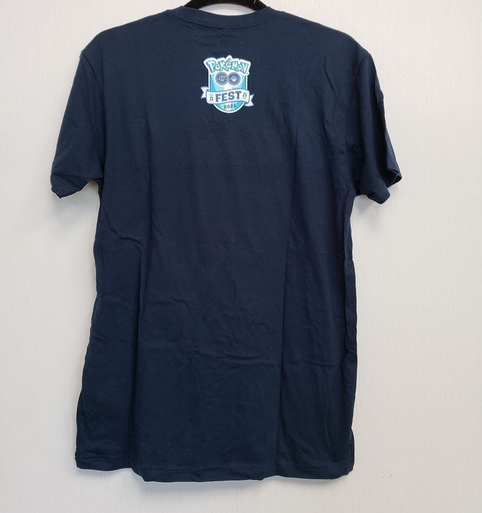 NEW Pokemon GO Fest 2021 Navy Relaxed Fit Crew Neck T-Shirt Adult size 3XL G29a4