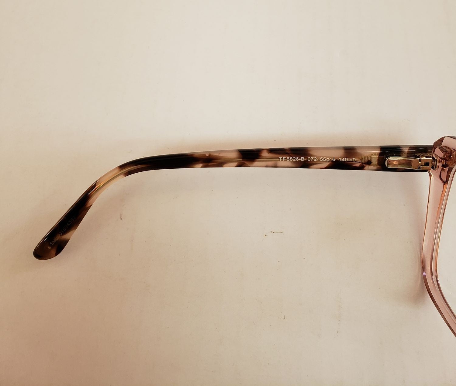 New Tom Ford TF5826-B 072 Clear Pink Plastic Eyeglasses Frame 55-16-140 DD3A/26