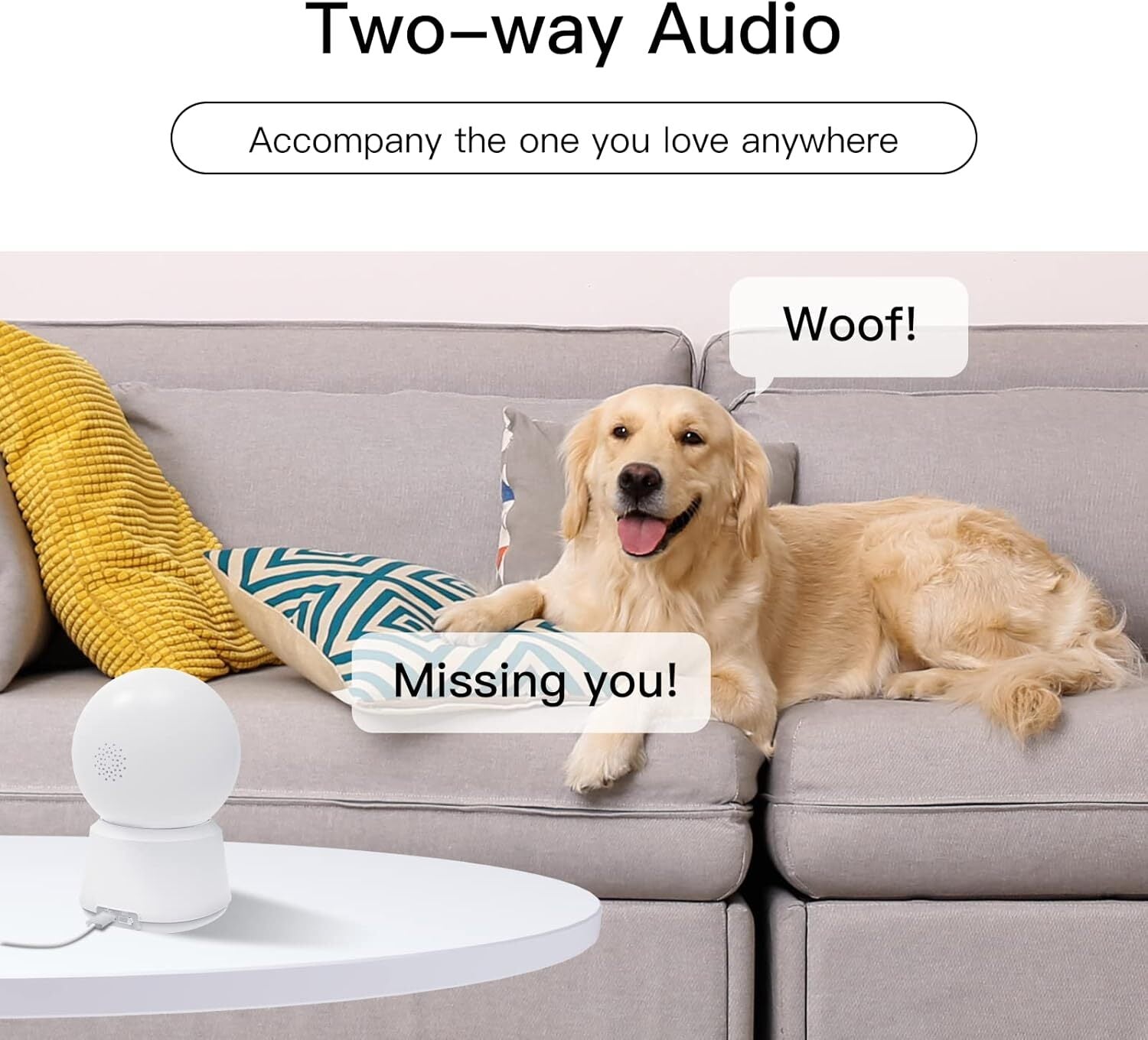 LAXIHUB 360° View 2K Pet Camera Indoor Security Camera P2T Baby Monitor Pan/Tilt2