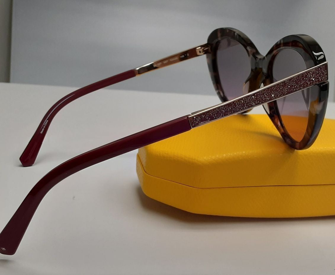 SWAROVSKI SK 327 55T Women Sunglasses Purple Havana Cat Eye Gradient G158