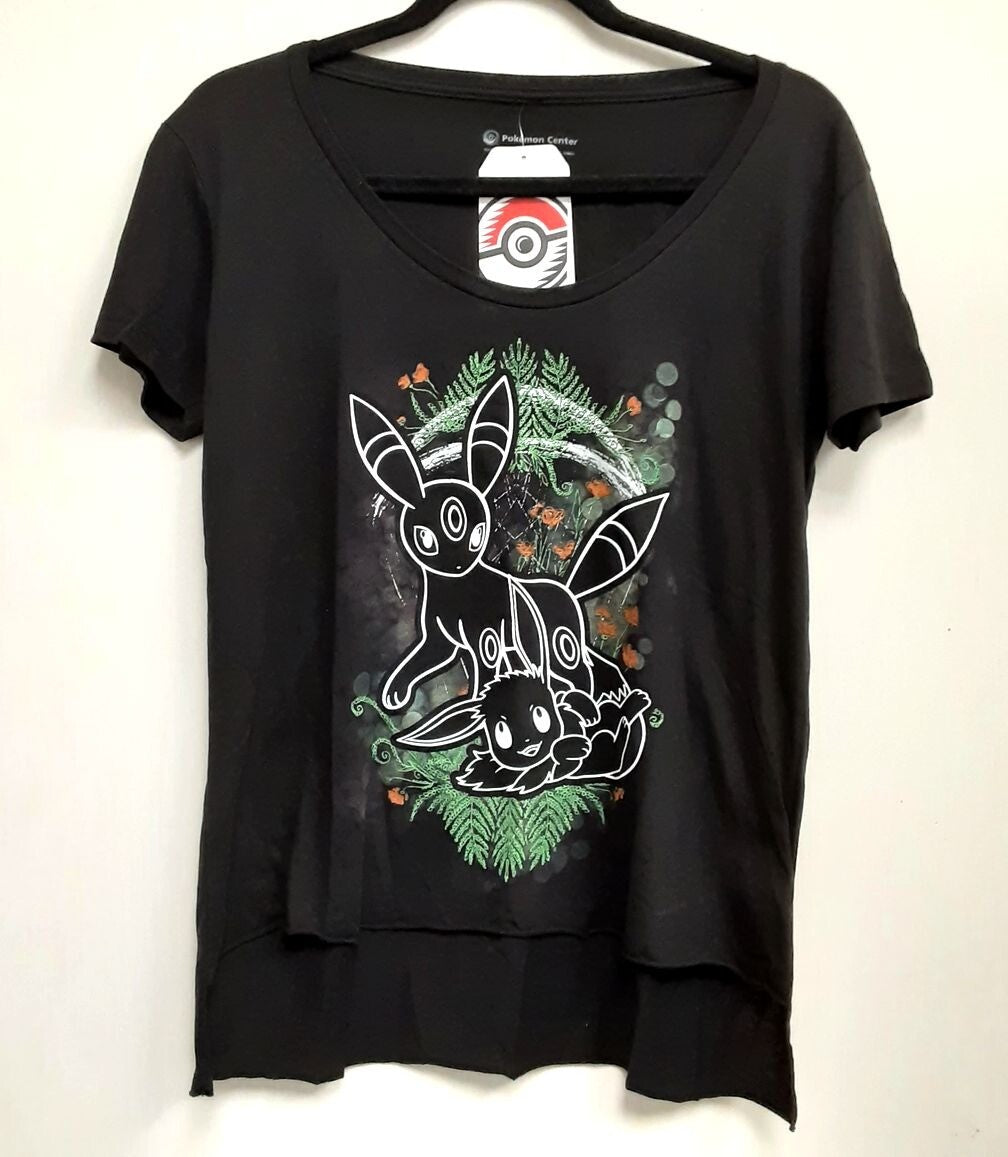 New Eevee & Umbreon Pokemon Nature Spring Black T-Shirt  M Women RA16/220