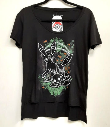 New Eevee & Umbreon Pokemon Nature Spring Black T-Shirt  M Women RA16/220