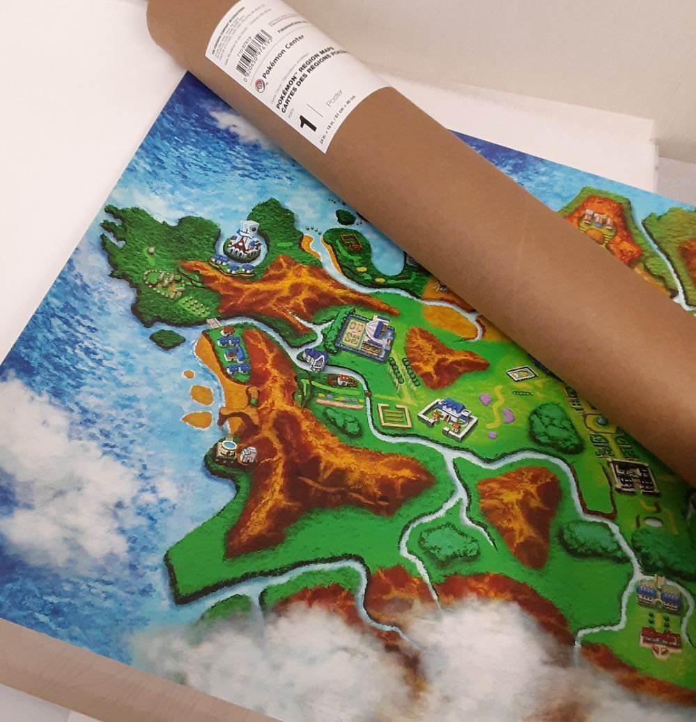 Pokemon Center Kalos Pokémon Region Maps Poster 24 in x 18 in New RA15/220