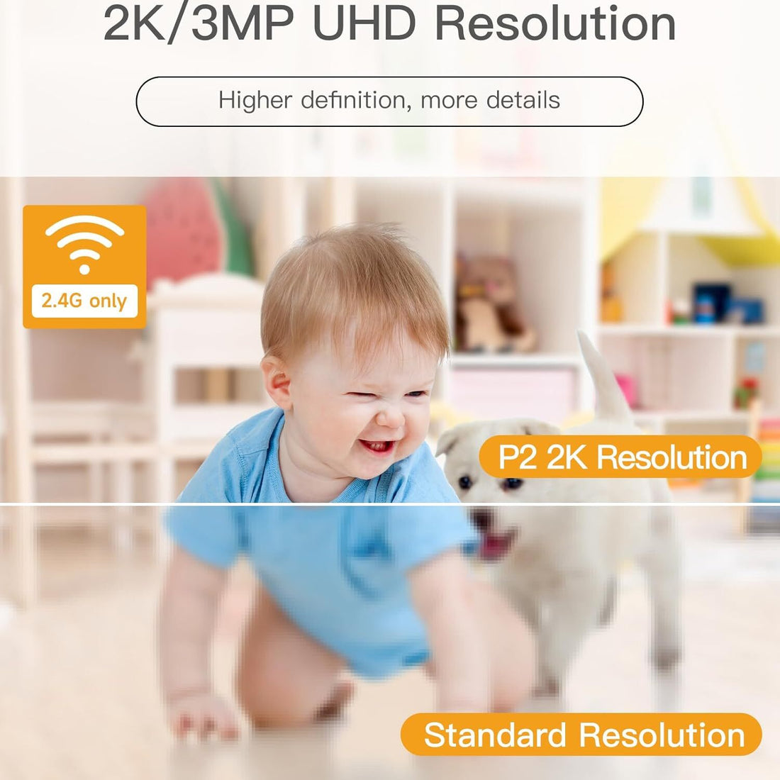 LAXIHUB 360° View 2K Pet Camera Indoor Security Camera P2T Baby Monitor Pan/Tilt0