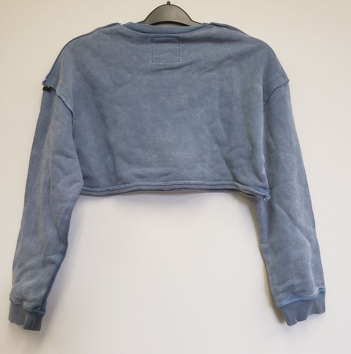 NEW Alphalete Women's Terry Oversize Crop Pullover- Blue size S G30a/22