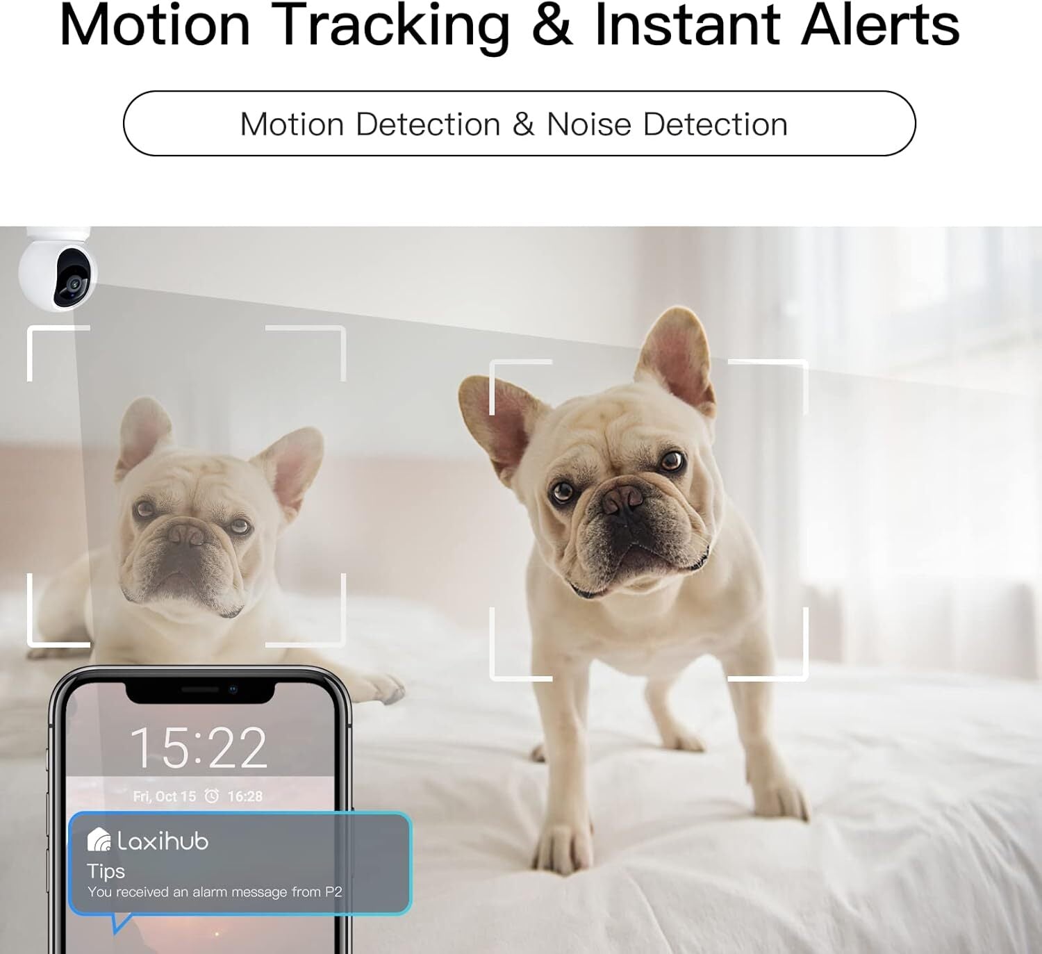 LAXIHUB 360° View 2K Pet Camera Indoor Security Camera P2T Baby Monitor Pan/Tilt3