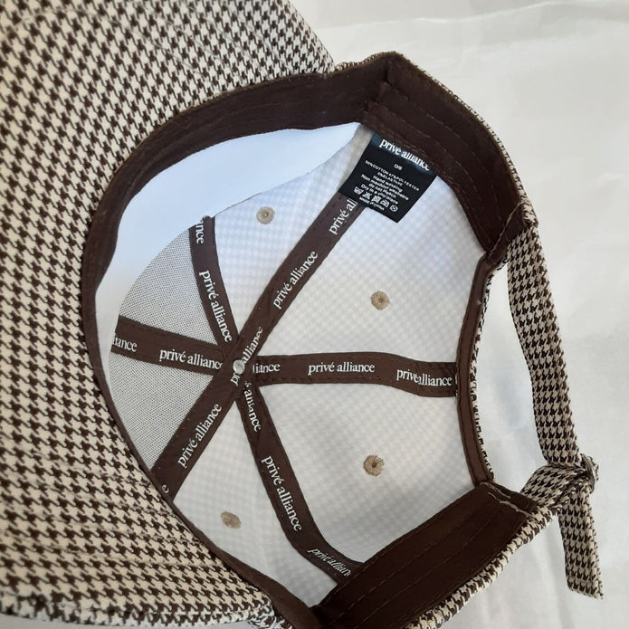 NEW Prive Alliance BUBBLE CAP Houndstooth Brown Adjustable Unisex RA6/223