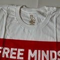 New October's Very Own OVO FREE MINDS WHITE T-Shirt Sh/Slv ( Size LG) RA63