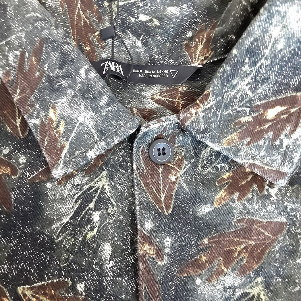 ZARA Man Jean Denim Outdoors Double pocket Relaxed cotton Jacket (Size M) BB102