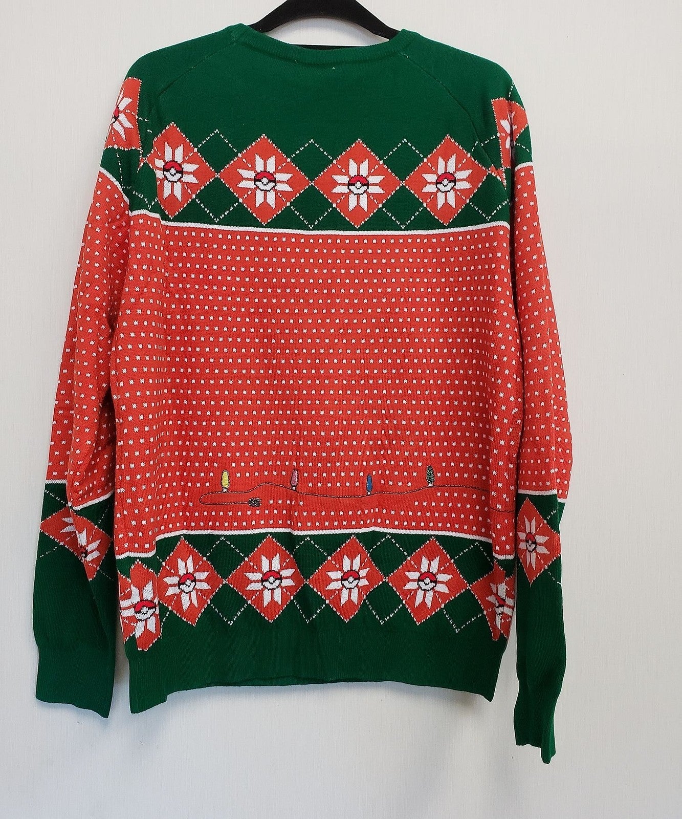 New Pokemon Pikachu Holiday Lights Knit Sweater Unisex Adult (Size L) G22a/22