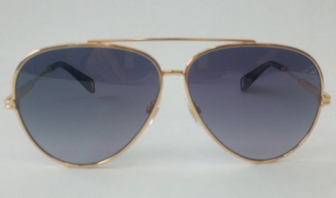 NEW MARC JACOBS Woman Yellow Gold-Tone Aviator Sunglasses MJ1007S 000190/CH90